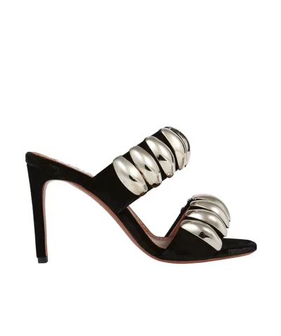 Alaïa Tribale 90mm Metallic-detail Mules In Black
