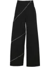 Alaïa Womens Noir Alaia Spiral Two-patch-pockets Wide-leg High-rise Denim-blend Trousers In Black