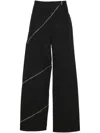 Alaïa Womens Noir Alaia Spiral Two-patch-pockets Wide-leg High-rise Denim-blend Trousers In Black