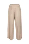Alaïa Sheer Wide-leg Trousers Elastic Waistband In Neutral