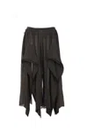 Alaïa Ruffled Georgette Pants In Black