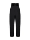 Alaïa Belted Wool Trousers In Noir Alaia