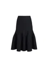 Alaïa Pleated Knitted Cashmere And Wool-blend Midi Skirt In Black