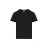 Alaïa Black Cotton T-shirt With Logo In Black