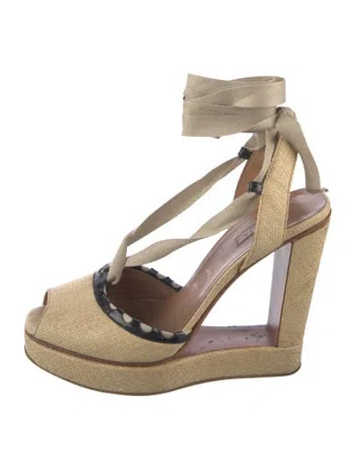 Pre-owned Alaïa T-strap Pumps In Neutral