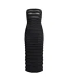 Alaïa 3d Stripe Midi Dress In Black
