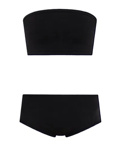 Alaïa Second-skin Knit Lingerie Set In Black