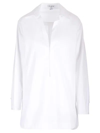 Alaïa Tunic Shirt Dress Dresses White