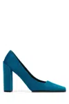 Alaïa Alaia Turquoise Calf Hair Square Pumps In Blue