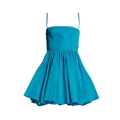 Alaïa Alaia Turquoise Honeycomb Mini Dress In Blue