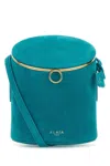Alaïa Alaia Turquoise Suede Small La Cannette Crossbody Bag In Blue