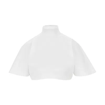 Alaïa Turtleneck Cropped T-shirt In White