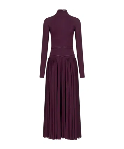 Alaïa Turtleneck Dress In Red