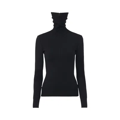 Pre-owned Alaïa Turtleneck Jumper 'noir Alaia' | Black | Women's Size 40