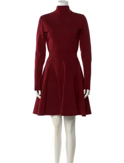 Pre-owned Alaïa Turtleneck Knee-length Dress In Red