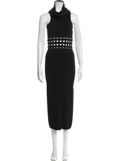 Pre-owned Alaïa Turtleneck Long Dress In Multi