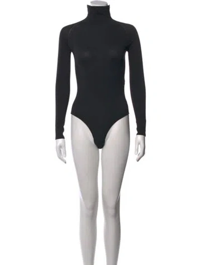 Pre-owned Alaïa Turtleneck Long Sleeve Bodysuit In Black