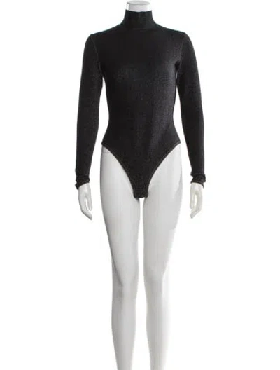 Pre-owned Alaïa Turtleneck Long Sleeve Bodysuit In Black