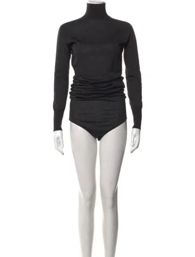 Pre-owned Alaïa Turtleneck Long Sleeve Bodysuit W/ Tags In Black