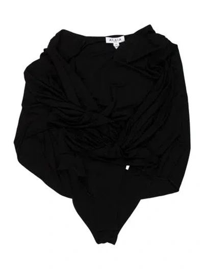 Pre-owned Alaïa Turtleneck Long Sleeve Top In Black