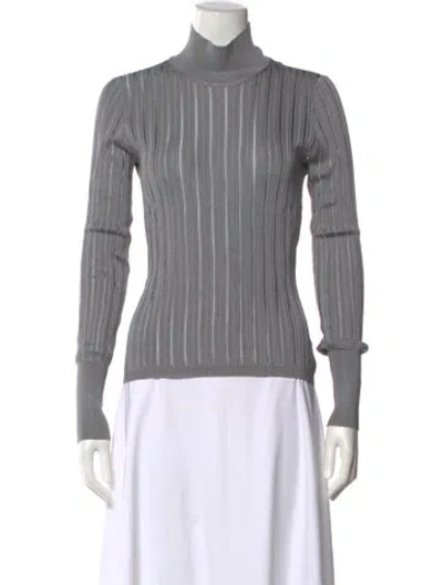 Pre-owned Alaïa Turtleneck Long Sleeve Top In Gray