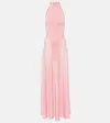 Alaïa Turtleneck Maxi Dress In Pink