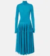 Alaïa Turtleneck Midi Dress In Blue