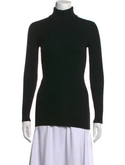 Pre-owned Alaïa Turtleneck Midi Length Dress In Black