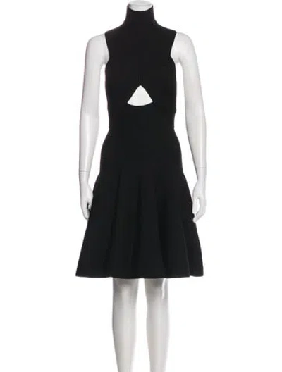 Pre-owned Alaïa Turtleneck Mini Dress In Black