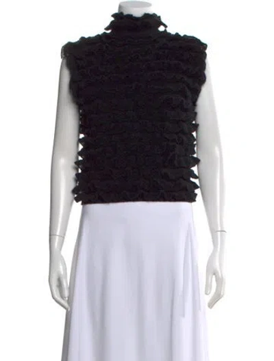 Pre-owned Alaïa Turtleneck Sleeveless Top In Black