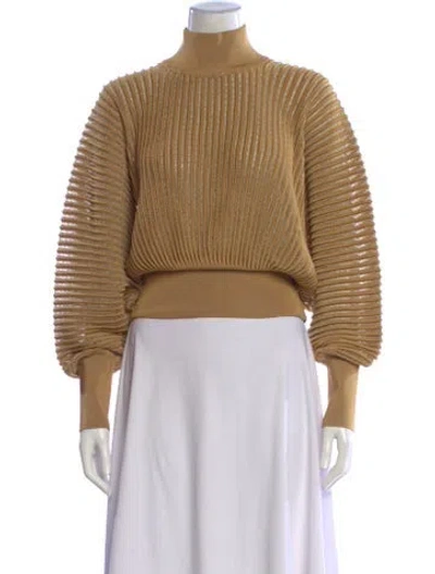 Pre-owned Alaïa Turtleneck Sweater In Gold