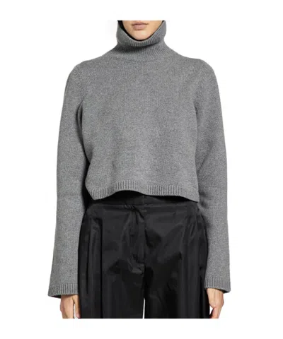 Alaïa Turtleneck Sweater In Gray
