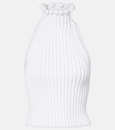 Alaïa Viscose Halter Top In White