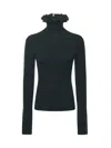 Alaïa Turtleneck With Ruffles In Multi