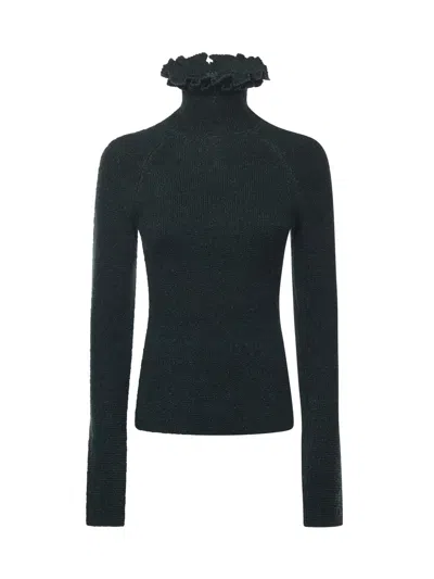 Alaïa Turtleneck With Ruffles In Multi