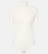 Alaïa Turtleneck Wool Bodysuit In White