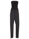 Alaïa Strapless Wool Tuexdo Jumpsuit In Black
