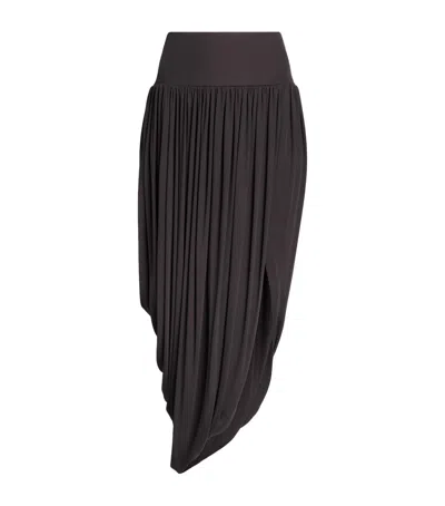 Alaïa Twisted Asymmetric Mini Skirt In Brown