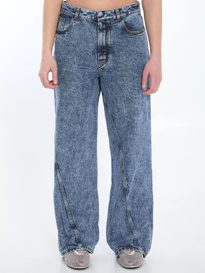 Alaïa Alaia Twisted Jeans In Blue