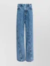 Alaïa Twisted Low Waist Denim Pants In Blue