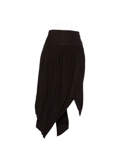Alaïa Twisted Midi Skirt In Black