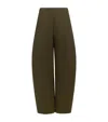 Alaïa Cotton-poplin Barrel-leg Pants In Brown