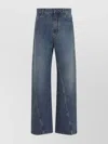 Alaïa Twisted Stitch Wide-leg Jeans In Blue