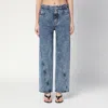 Alaïa Twisted Stonewashed Denim Jeans In Blue