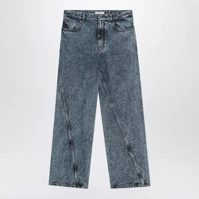 Alaïa Alaia Twisted Stonewashed Denim Jeans Women In Blue