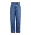 Alaïa Twisted Straight-leg Jeans In Blue