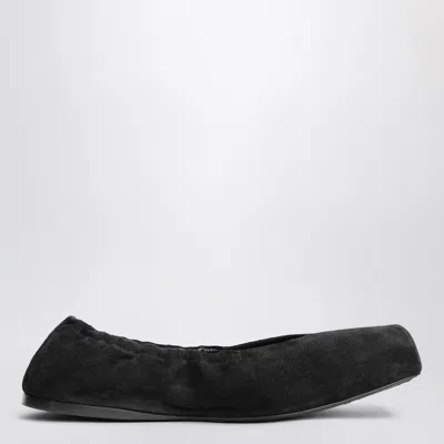 ALAÏA ALAÏA TWO-TONE BALLERINA WITH SQUARE TOE IN BROWN