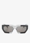 Alaïa Alaia Black Grey Acetate Sunglasses In Multi