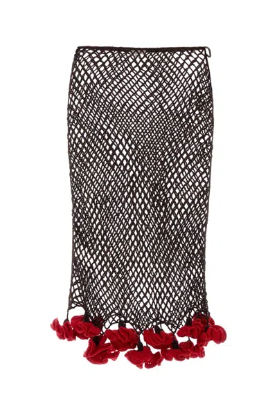 Alaïa Alaia Two-tone Crochet Mini Skirt In Multi