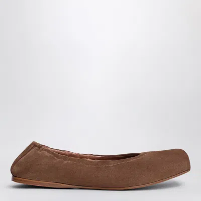 Alaïa Alaia Two-tone Square-toe Ballerina Flats In Brown